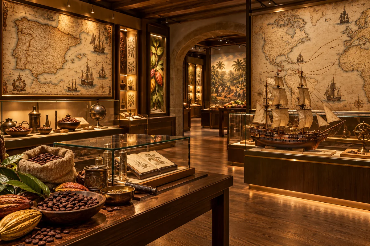 Concept illustration of the cacao heritage exhibition